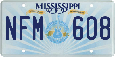MS license plate NFM608