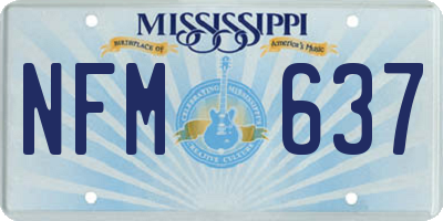 MS license plate NFM637