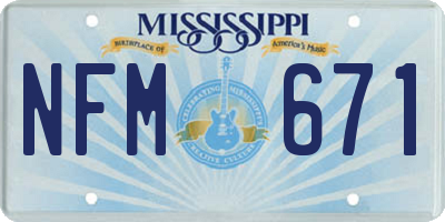 MS license plate NFM671