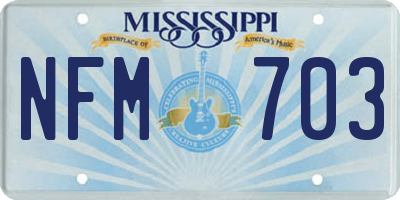 MS license plate NFM703