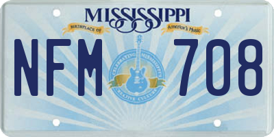 MS license plate NFM708