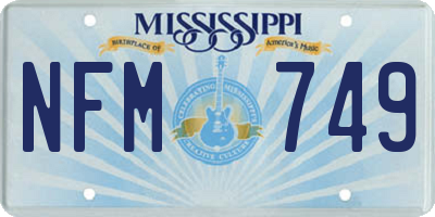 MS license plate NFM749