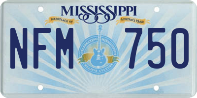 MS license plate NFM750
