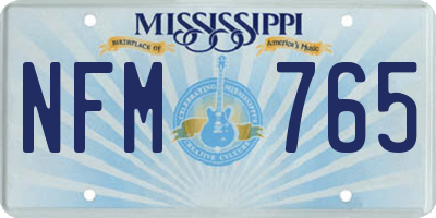 MS license plate NFM765