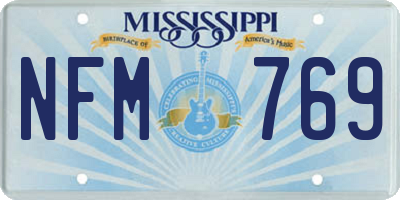 MS license plate NFM769