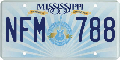MS license plate NFM788