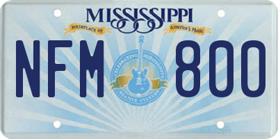 MS license plate NFM800