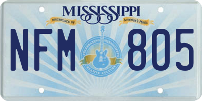 MS license plate NFM805