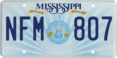 MS license plate NFM807