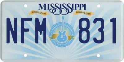 MS license plate NFM831