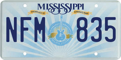 MS license plate NFM835