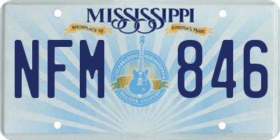 MS license plate NFM846