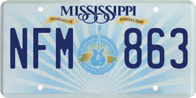 MS license plate NFM863