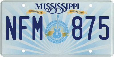MS license plate NFM875