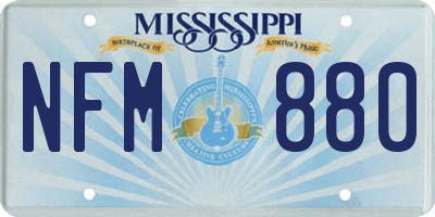 MS license plate NFM880