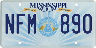 MS license plate NFM890