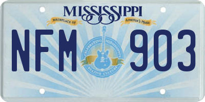 MS license plate NFM903
