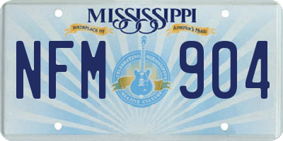 MS license plate NFM904