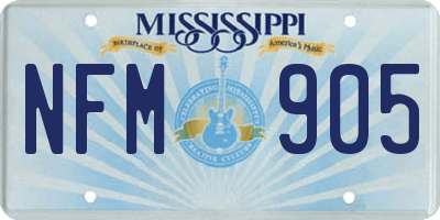 MS license plate NFM905