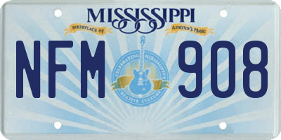MS license plate NFM908