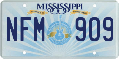 MS license plate NFM909