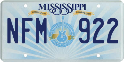 MS license plate NFM922