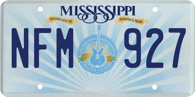 MS license plate NFM927