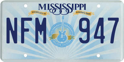 MS license plate NFM947