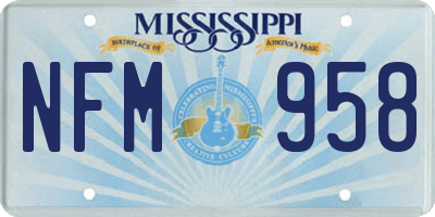 MS license plate NFM958
