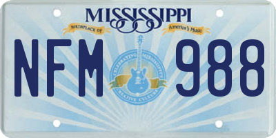 MS license plate NFM988