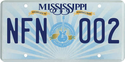 MS license plate NFN002