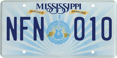 MS license plate NFN010