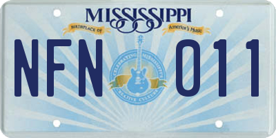 MS license plate NFN011