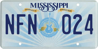 MS license plate NFN024