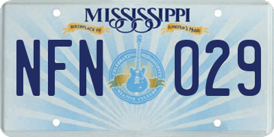 MS license plate NFN029