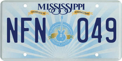 MS license plate NFN049