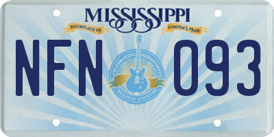 MS license plate NFN093