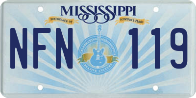 MS license plate NFN119