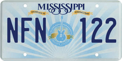 MS license plate NFN122