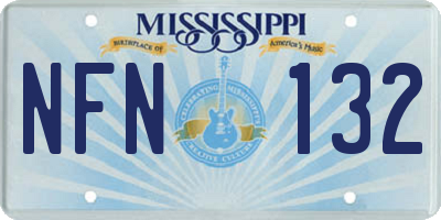 MS license plate NFN132