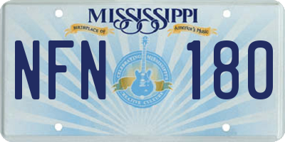 MS license plate NFN180