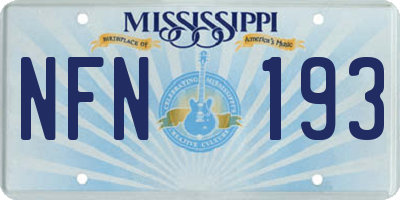 MS license plate NFN193