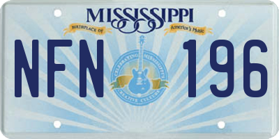 MS license plate NFN196