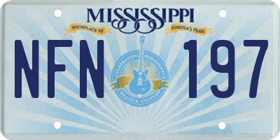 MS license plate NFN197