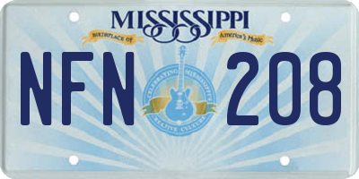 MS license plate NFN208