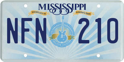 MS license plate NFN210