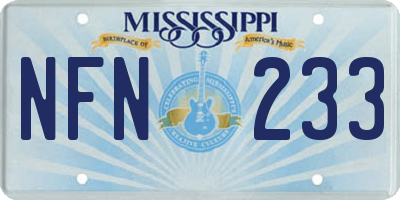 MS license plate NFN233