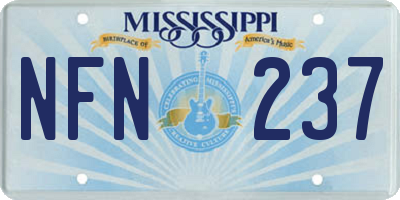 MS license plate NFN237