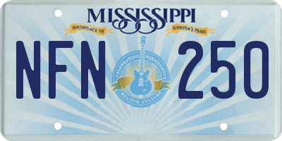 MS license plate NFN250