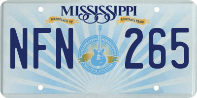 MS license plate NFN265